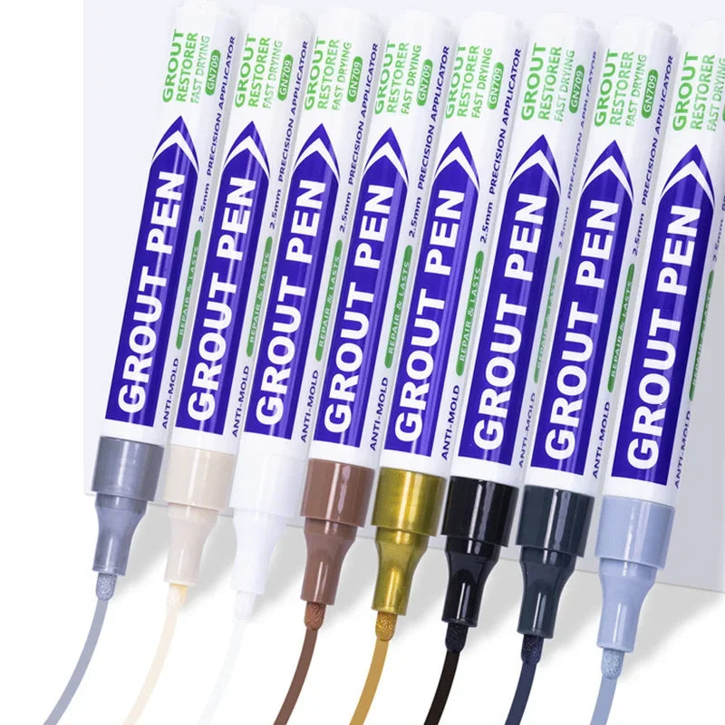 1Pcs Tile Grout Pen Waterproof Tile Marker Grout Pen Seam Filler Repair White Caulk Bathroom Porcelain Mouldproof Cleaner Agents