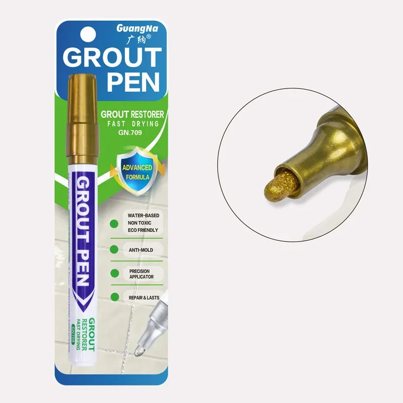 1Pcs Tile Grout Pen Waterproof Tile Marker Grout Pen Seam Filler Repair White Caulk Bathroom Porcelain Mouldproof Cleaner Agents