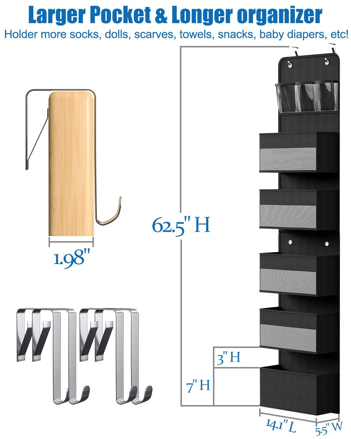 Hioya over Door Organizer, 6 Shelf Camper Storage, RV Bathroom Storage, Behind