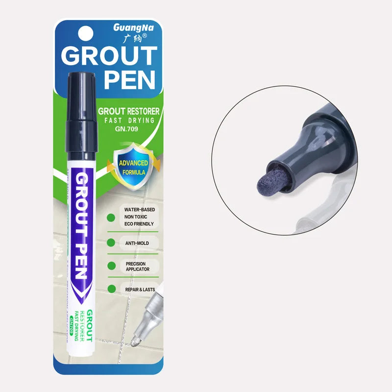 1Pcs Tile Grout Pen Waterproof Tile Marker Grout Pen Seam Filler Repair White Caulk Bathroom Porcelain Mouldproof Cleaner Agents