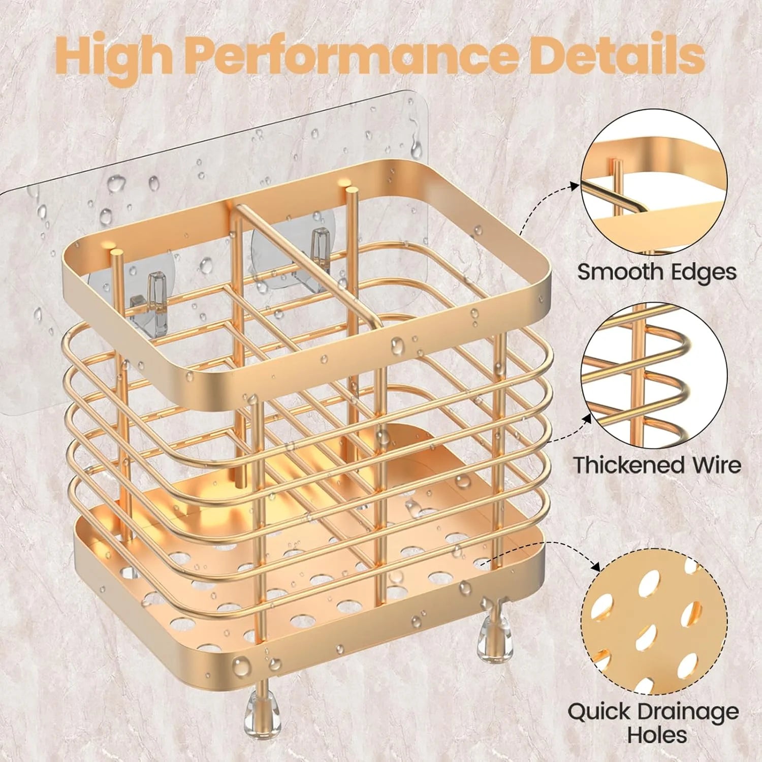 Toothbrush Holders for Bathroom, Stainless Steel Electric Toothbrush Holder Wall Mounted, Shower Toothbrush Toothpaste Holder, Bathroom Organizer Essentials, 2 Slots, Rose Gold