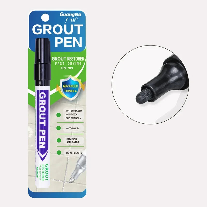 1Pcs Tile Grout Pen Waterproof Tile Marker Grout Pen Seam Filler Repair White Caulk Bathroom Porcelain Mouldproof Cleaner Agents