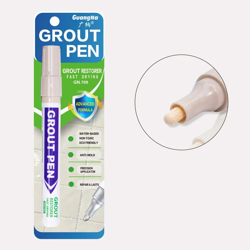 1Pcs Tile Grout Pen Waterproof Tile Marker Grout Pen Seam Filler Repair White Caulk Bathroom Porcelain Mouldproof Cleaner Agents