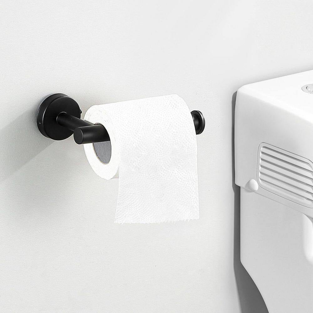 14-Piece Matte Black Stainless Steel Bathroom Hardware Set with Mounting Hardware, Wall Mounted