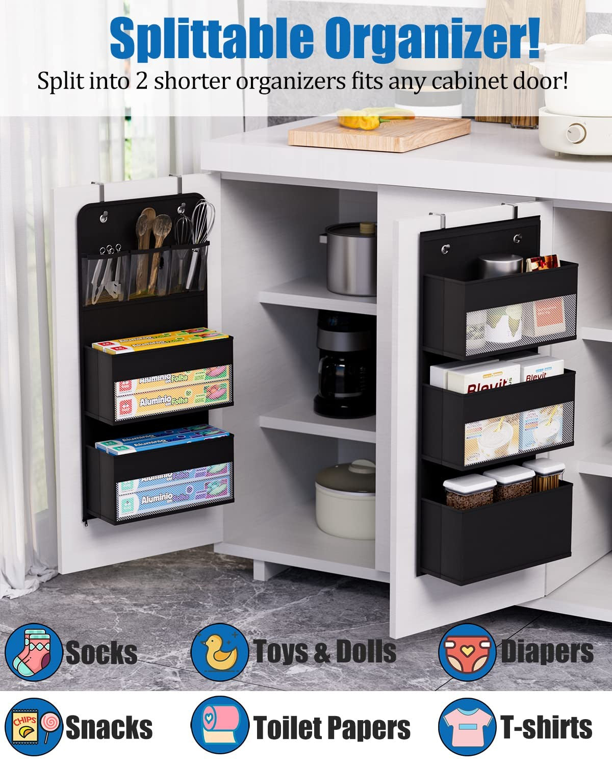 Hioya over Door Organizer, 6 Shelf Camper Storage, RV Bathroom Storage, Behind