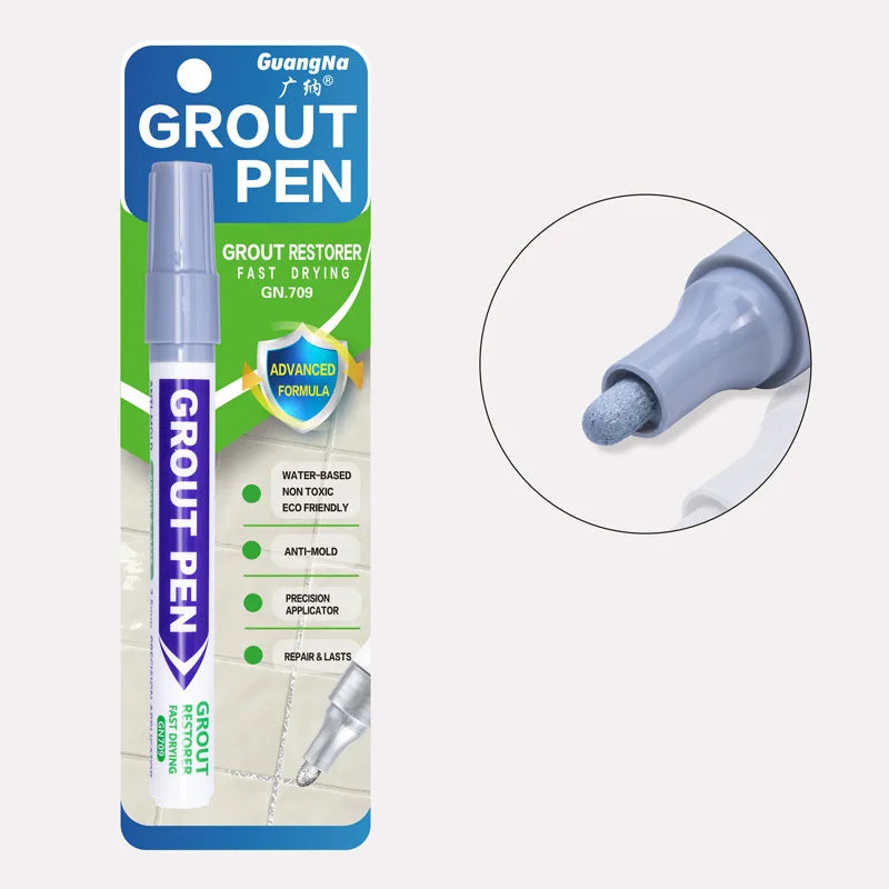 1Pcs Tile Grout Pen Waterproof Tile Marker Grout Pen Seam Filler Repair White Caulk Bathroom Porcelain Mouldproof Cleaner Agents