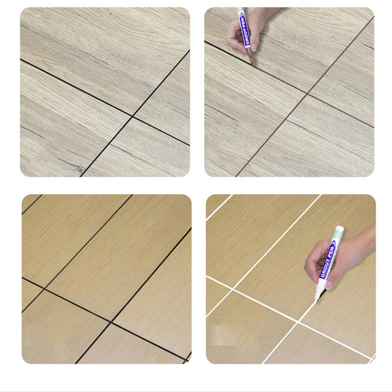 1Pcs Tile Grout Pen Waterproof Tile Marker Grout Pen Seam Filler Repair White Caulk Bathroom Porcelain Mouldproof Cleaner Agents