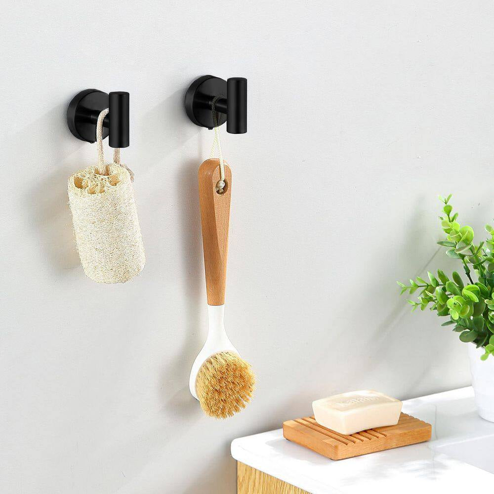 14-Piece Matte Black Stainless Steel Bathroom Hardware Set with Mounting Hardware, Wall Mounted