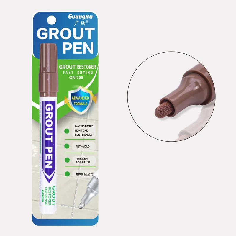 1Pcs Tile Grout Pen Waterproof Tile Marker Grout Pen Seam Filler Repair White Caulk Bathroom Porcelain Mouldproof Cleaner Agents