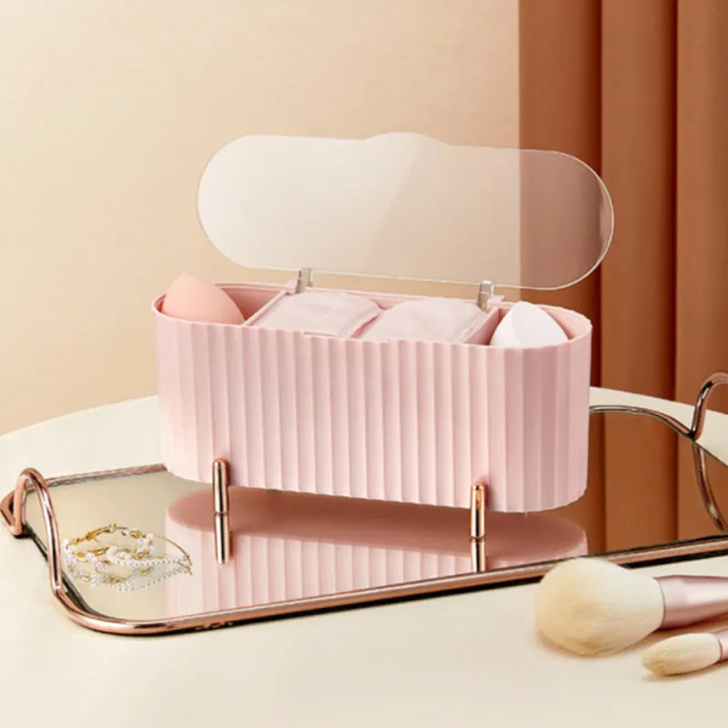 Cotton Swab Organizer Holder Cotton Pad Storage Box Transparent Remover Paper Makeup Box with Lid Dustproof Desktop Makeup