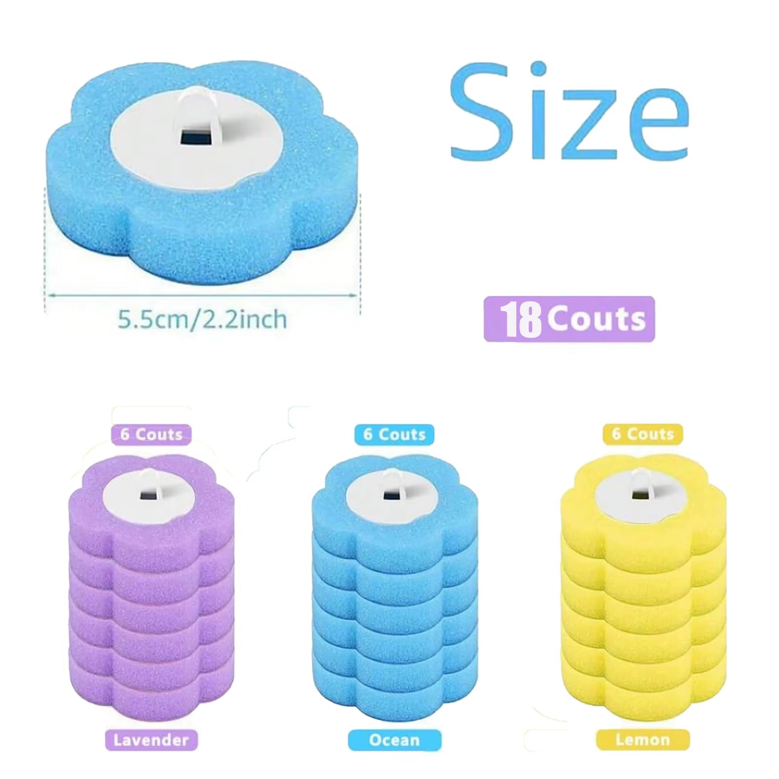 Disposable Toilet Brush, Toilet Bowl Wand Holder Set with 18PCS Cleaner Refills,Brush Long Handle Home Wc Accessories Tool